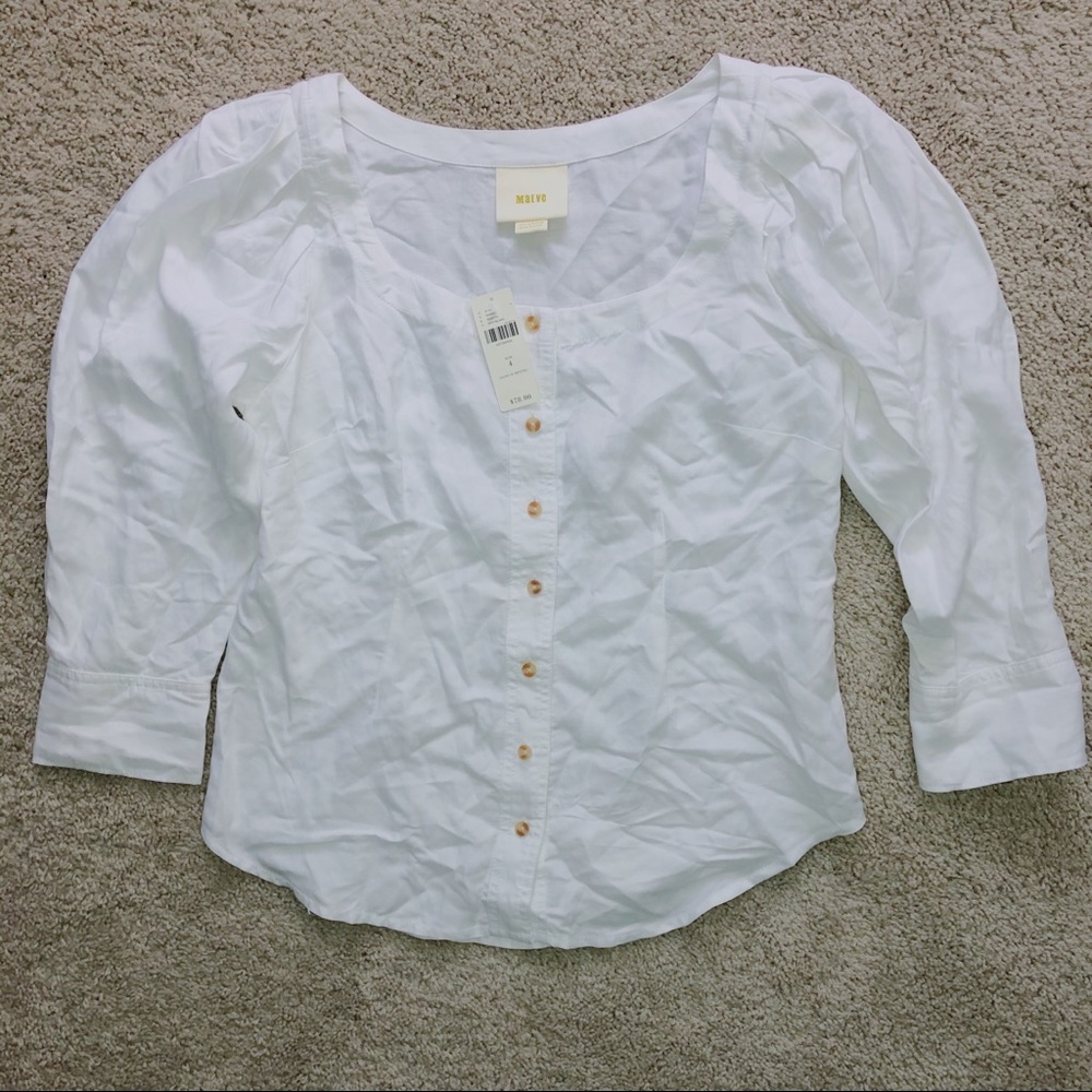 Maeve Puff Sleeve Button Shirt